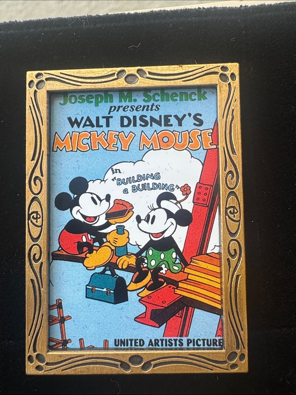 Walt Disney Mickey Mouse Framed Trading Pin- Gold Frame,